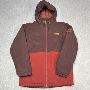 Columbia Jacket WMNS S Full Zip Hooded Insulated Zip Up Maroon Red Winter Coat